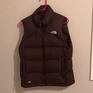 Puffy North face vest brown